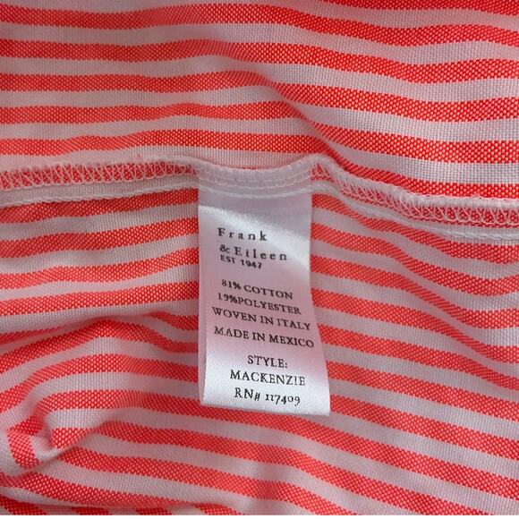 Frank & Eileen Mackenzie Button-Up Italian Oxford Neon Stripe Shirt One Size OS - Picture 14 of 15